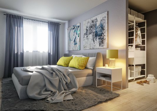 Modernes offenes Schlafzimmer